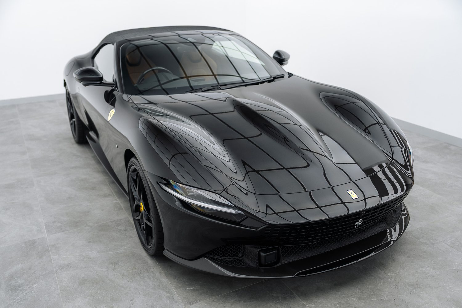 Black Ferrari Roma in the Liquid R studio