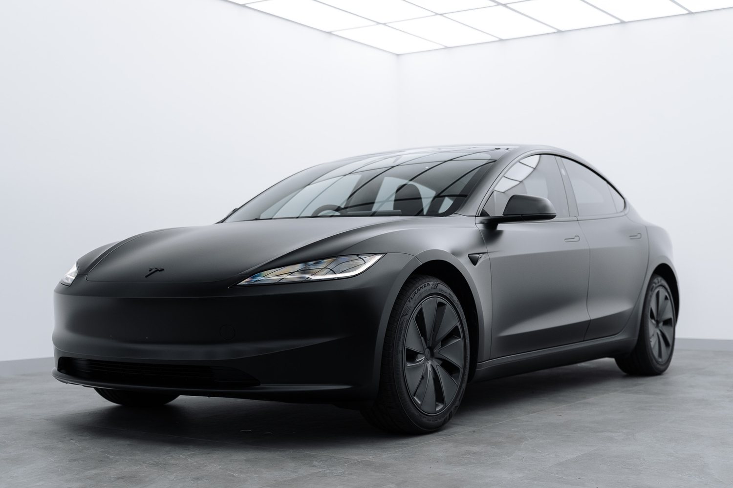 Black Tesla Model 3 in the Liquid R studio