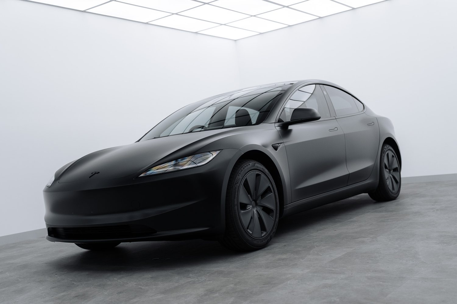 Black Tesla Model 3 in the Liquid R studio