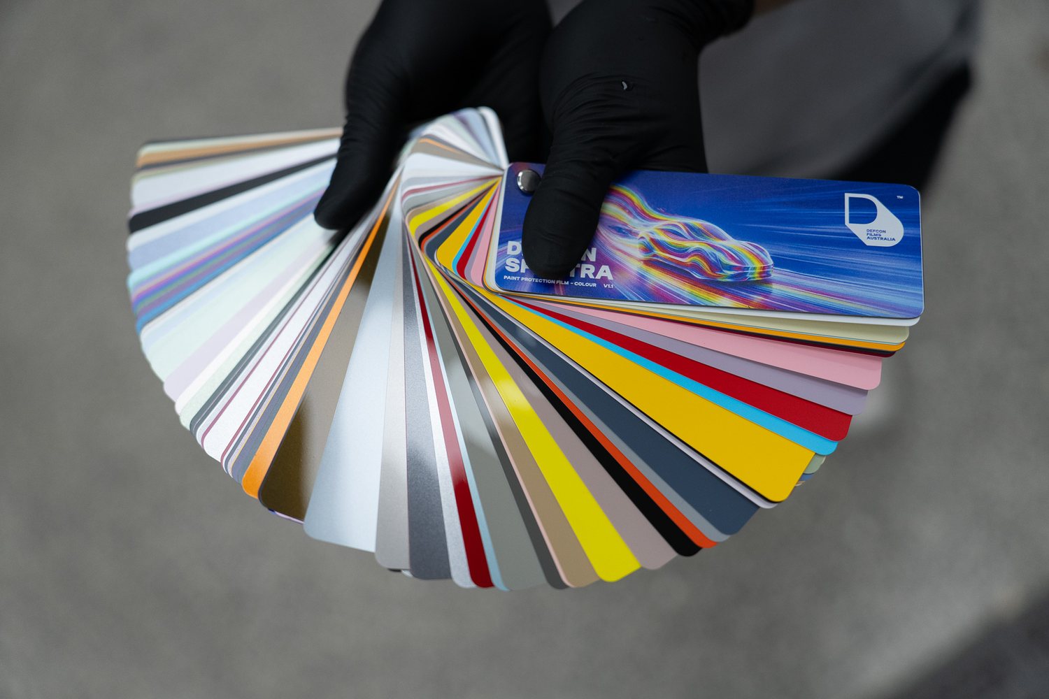 Colour film swatch fan