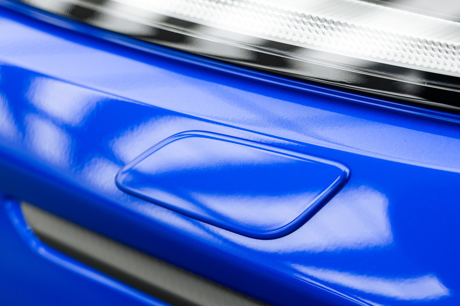 Door and mirror detail on a blue Subaru BRZ tS