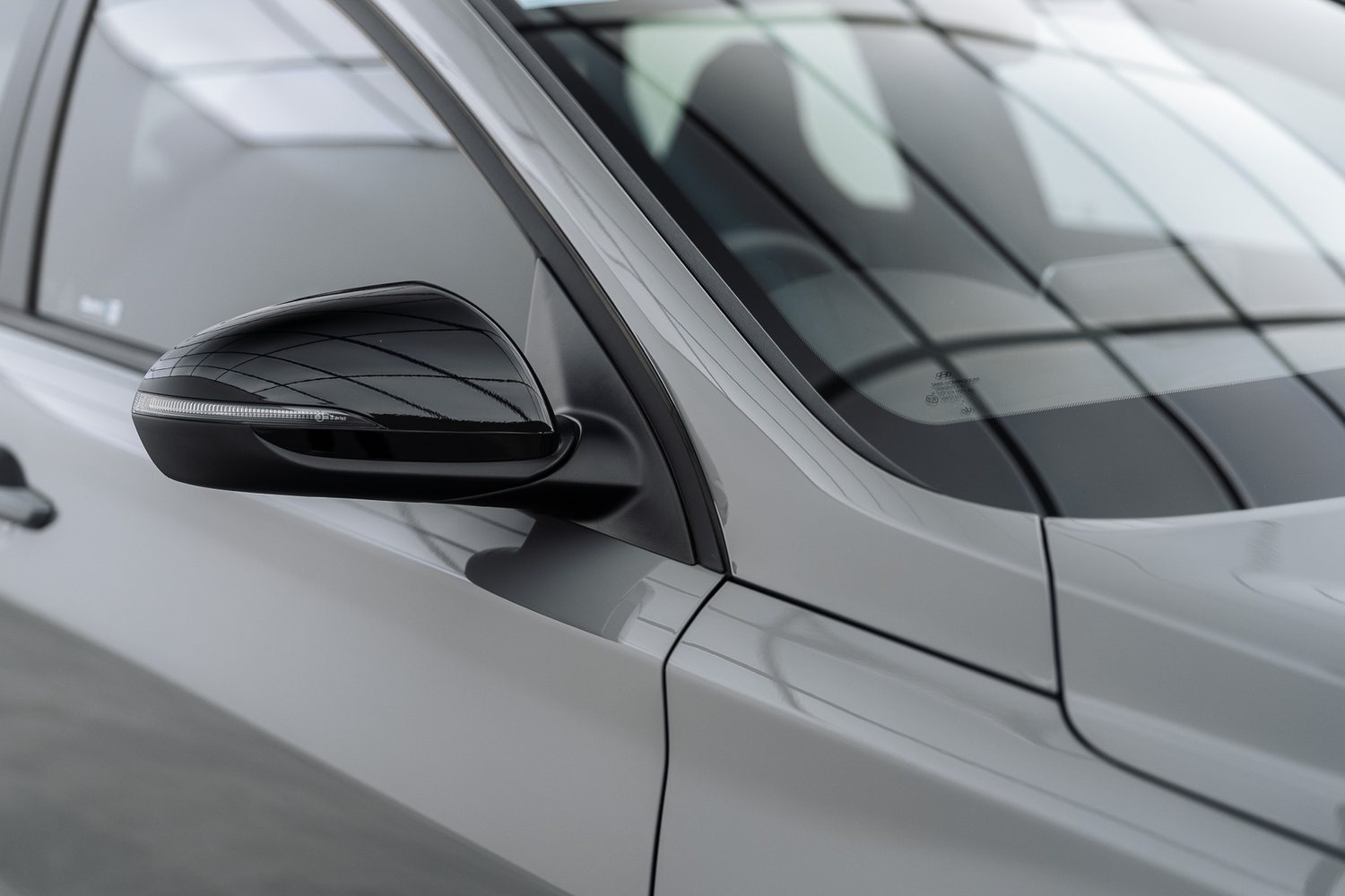Door and mirror detail on a grey Hyundai i30 N
