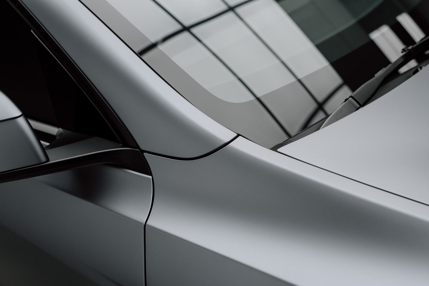 Door and mirror detail on a Tesla Model Y in matte PPF