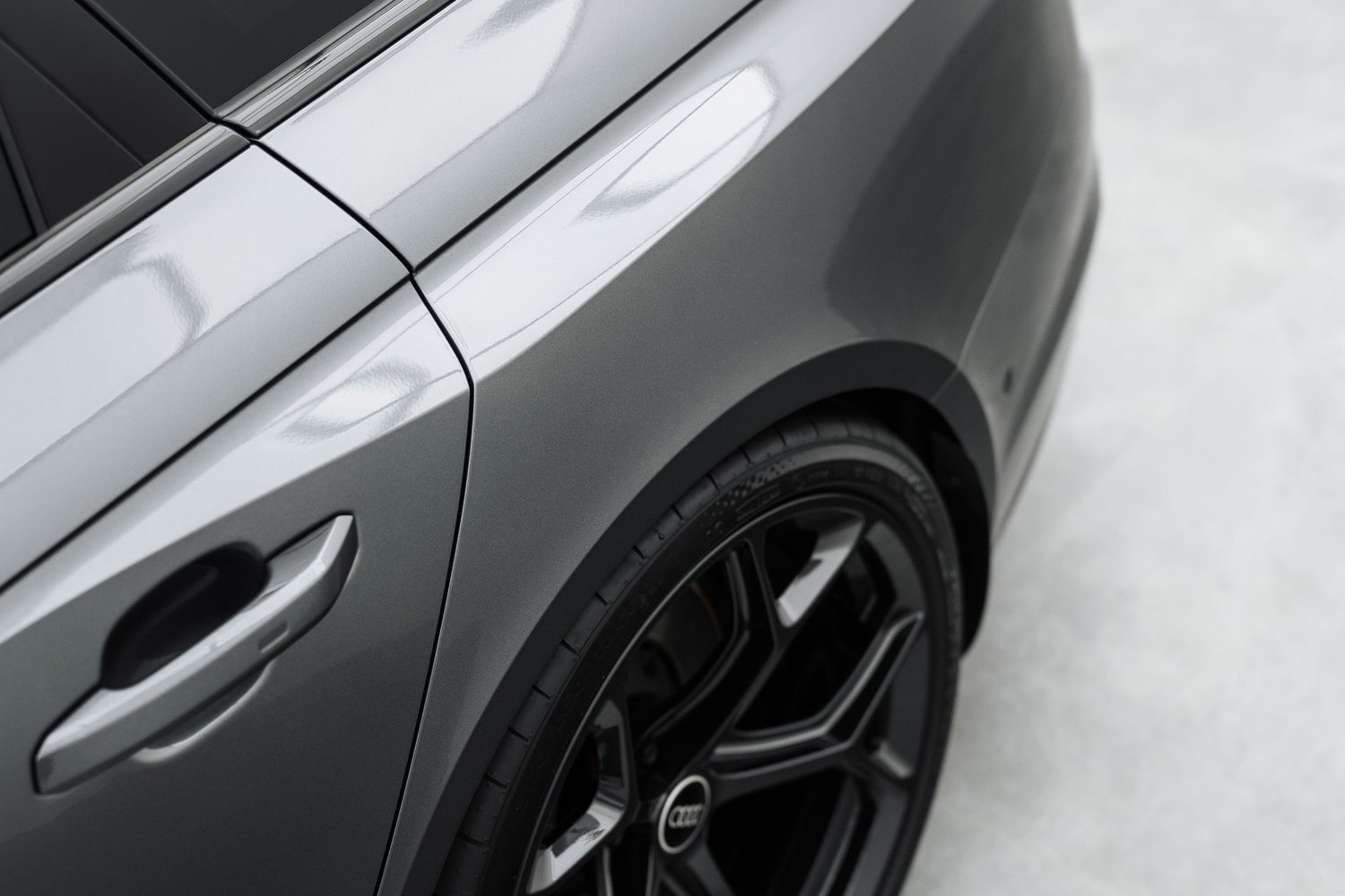 Door and mirror detail on an Audi RS4 Avant