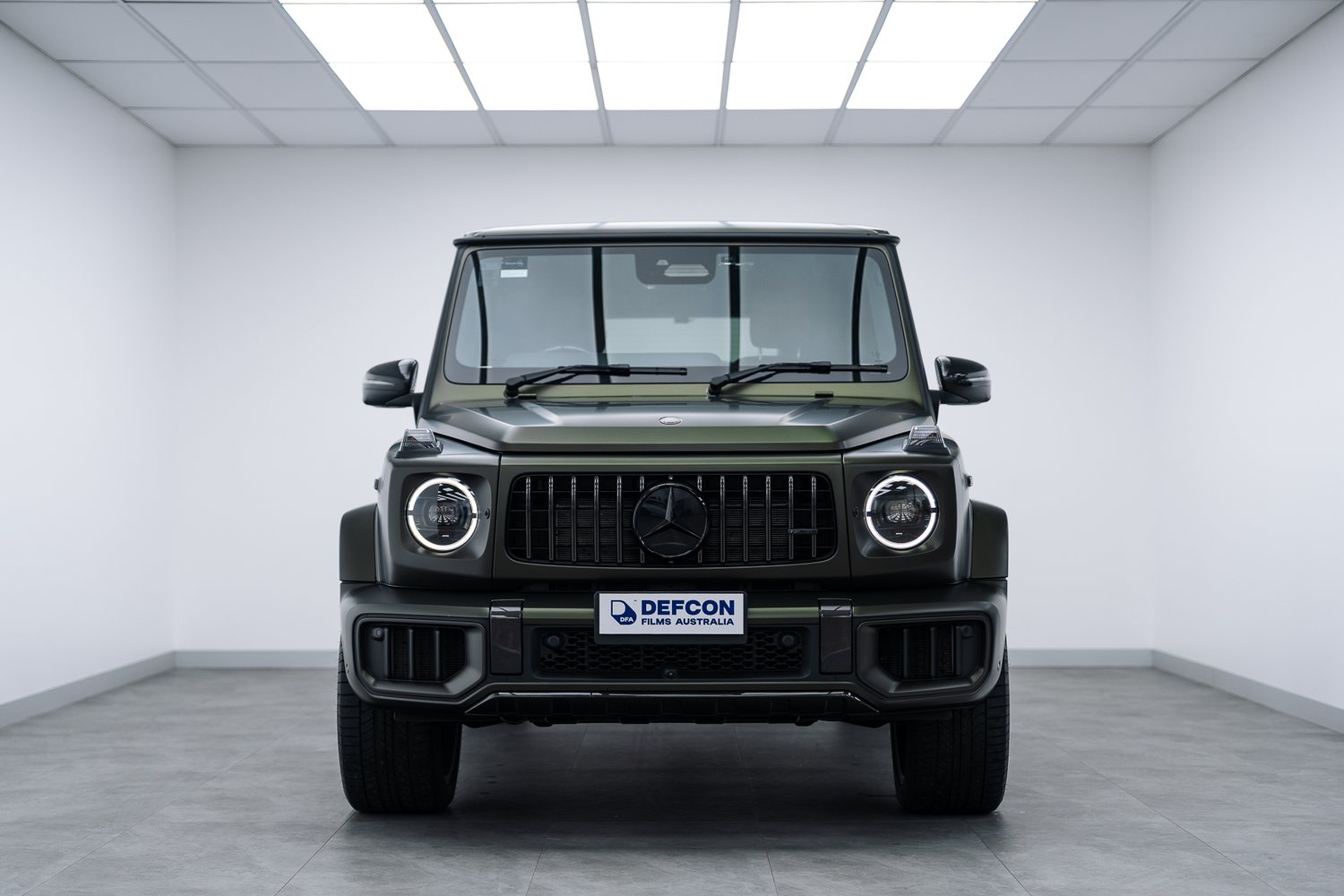 Green Mercedes G-Class in matte PPF in the Liquid R studio