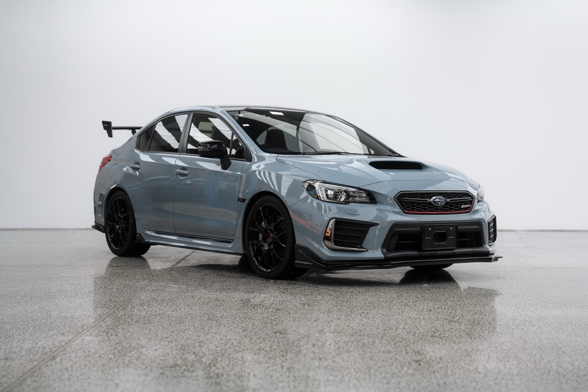 Grey Subaru WRX STI in the Liquid R studio