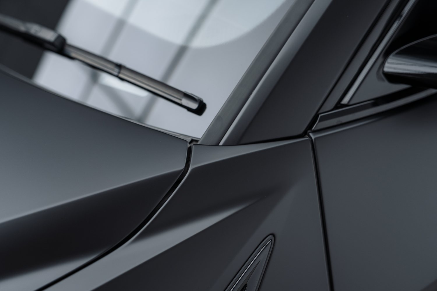 Paintwork detail on a Lamborghini Urus in matte PPF