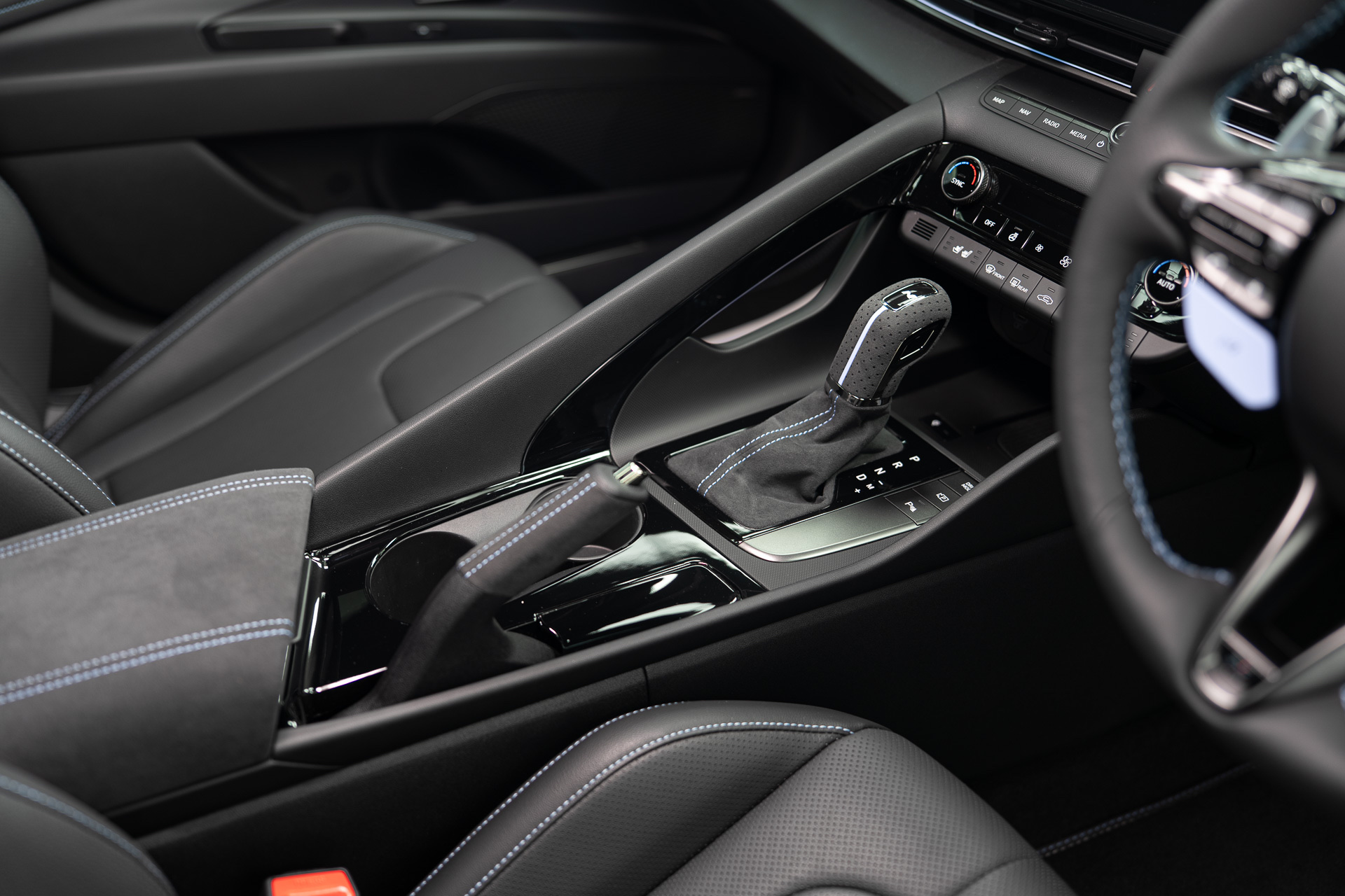 Gloss black interior trim protected with PPF