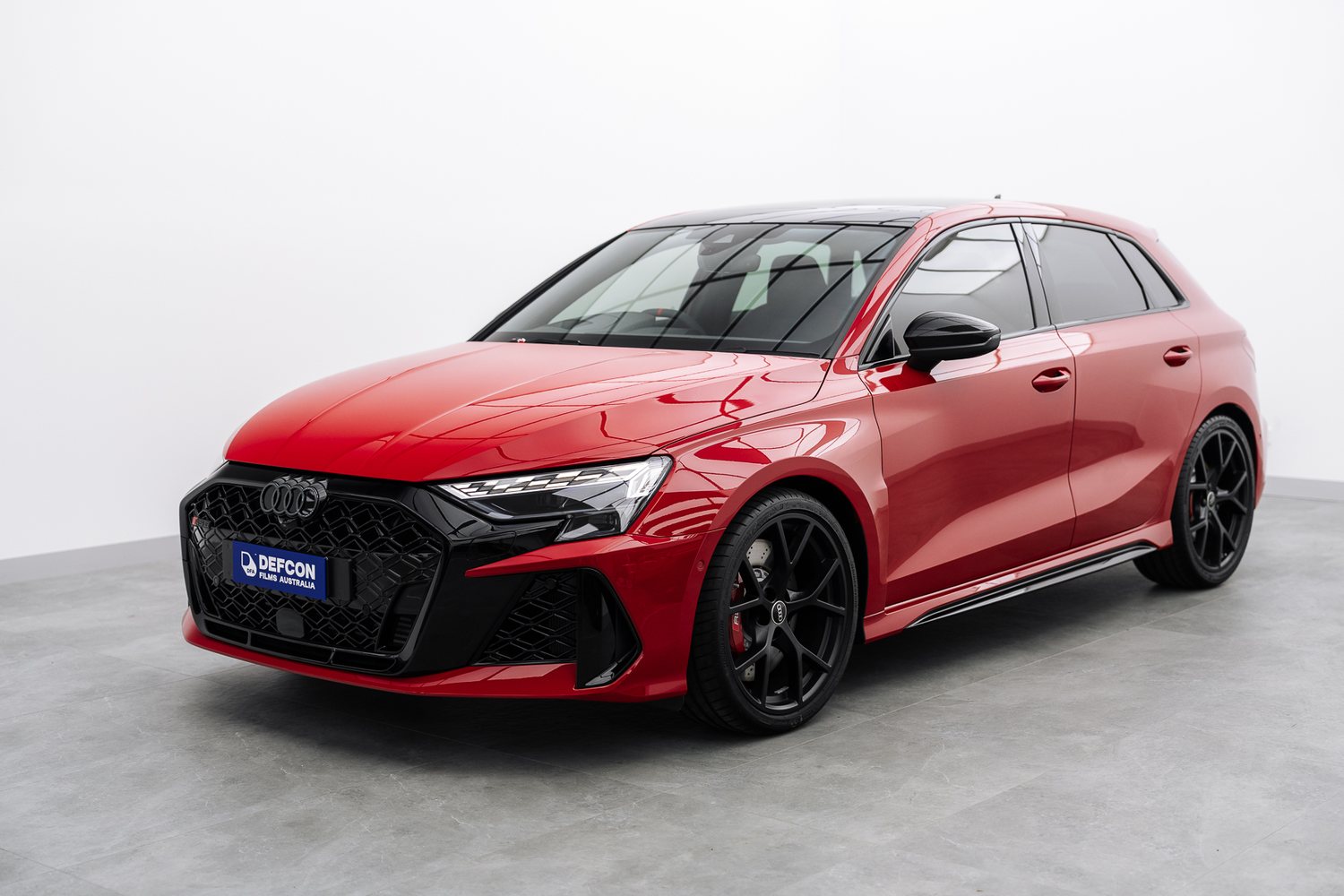 Red Audi RS3 in the Liquid R studio