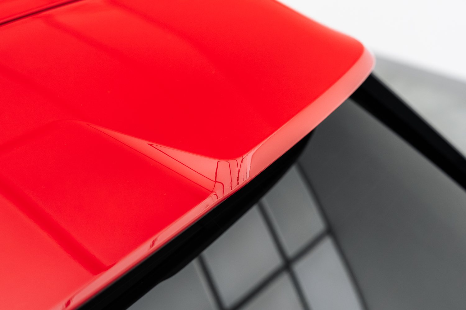Roof of a red Audi RS3