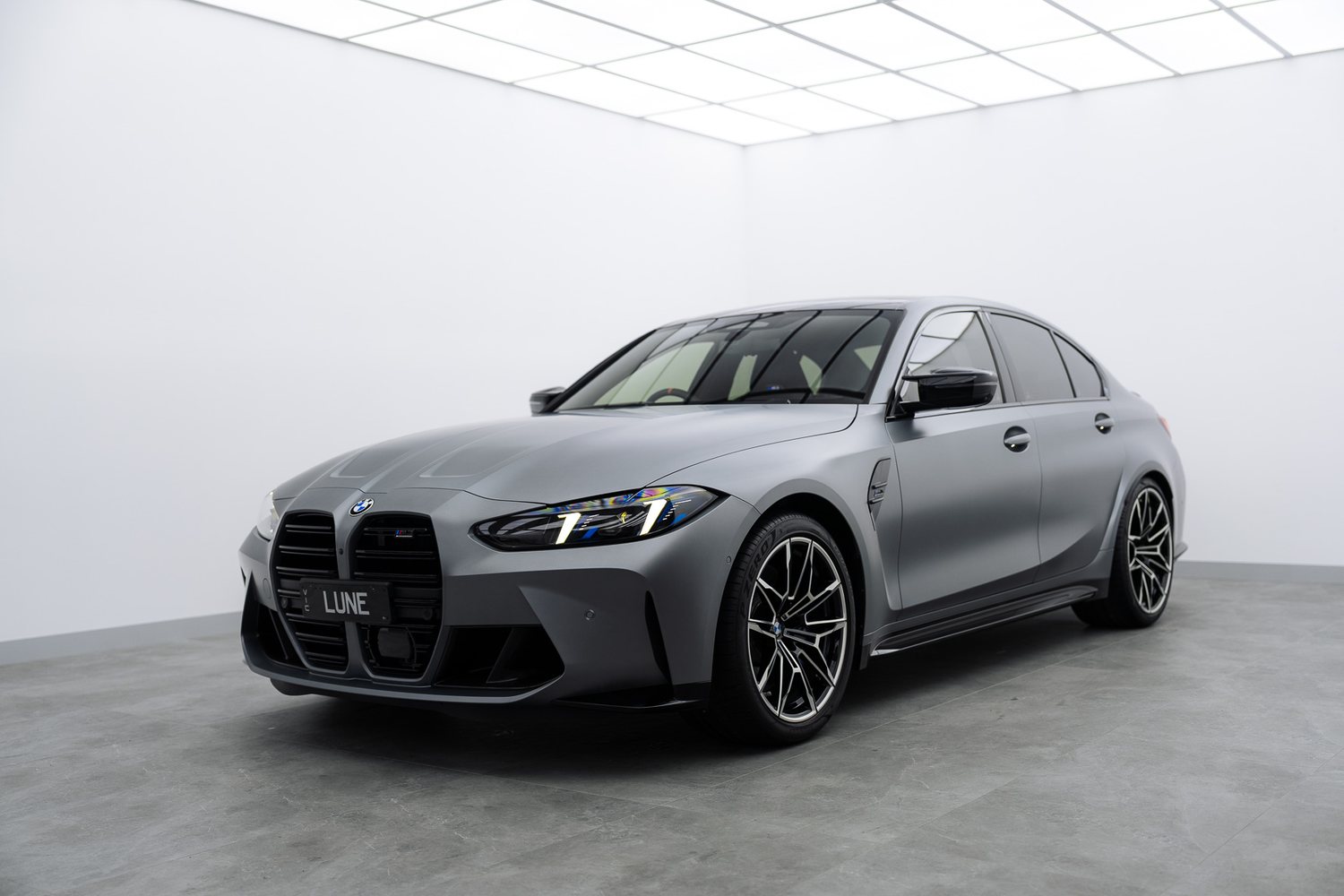 Silver BMW M3 in the Liquid R studio