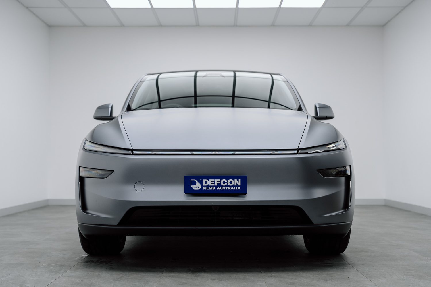 Tesla Model Y in matte PPF in the Liquid R studio