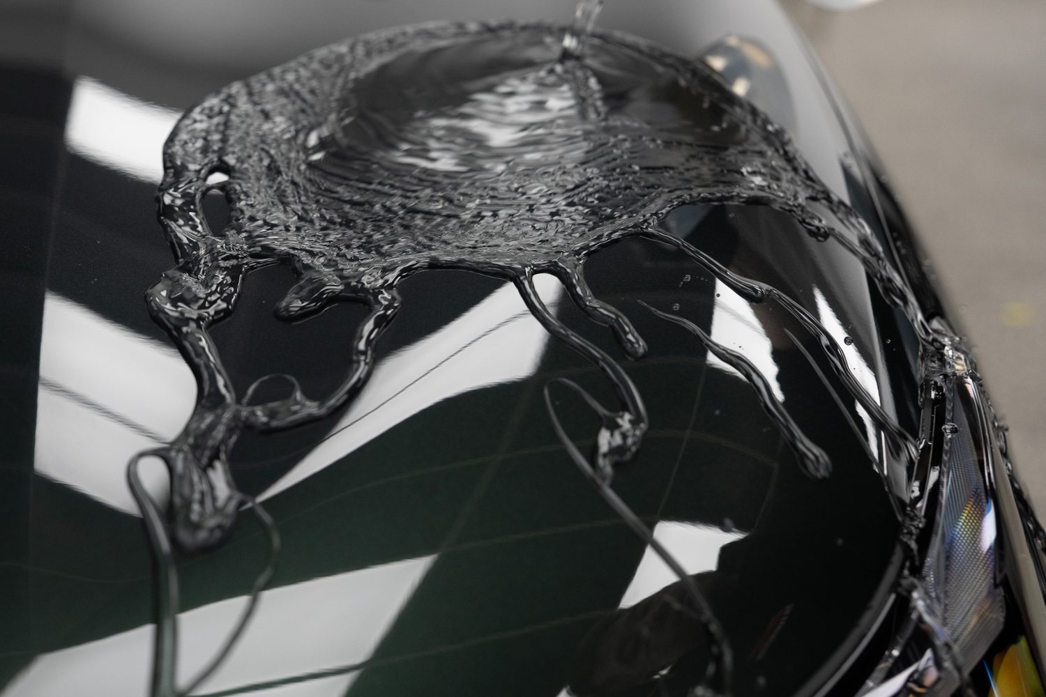Water beading on ceramic coated paint